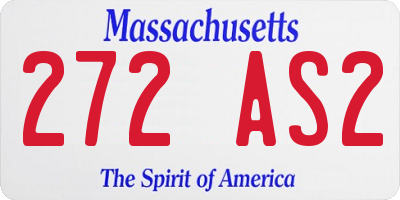 MA license plate 272AS2