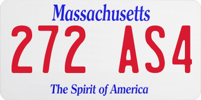 MA license plate 272AS4