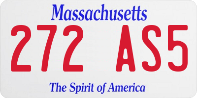 MA license plate 272AS5