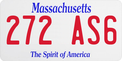 MA license plate 272AS6