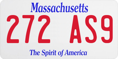 MA license plate 272AS9