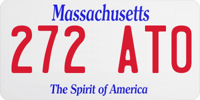MA license plate 272AT0