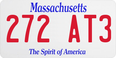MA license plate 272AT3