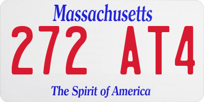 MA license plate 272AT4