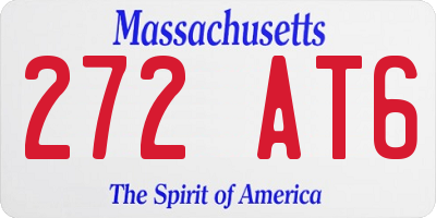 MA license plate 272AT6