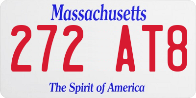 MA license plate 272AT8
