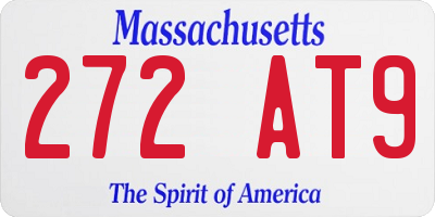 MA license plate 272AT9