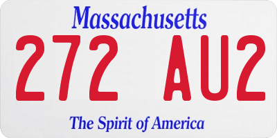 MA license plate 272AU2