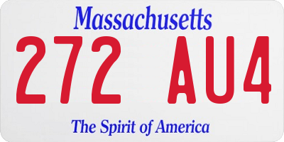 MA license plate 272AU4
