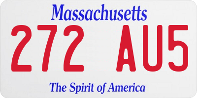 MA license plate 272AU5