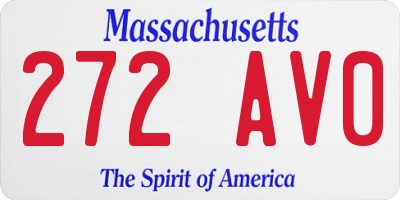 MA license plate 272AV0