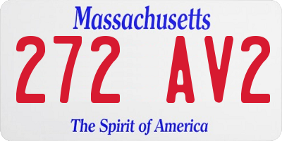 MA license plate 272AV2