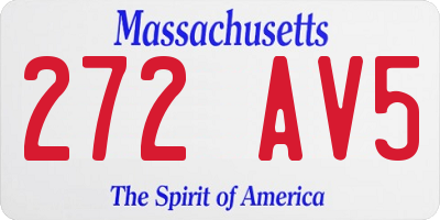 MA license plate 272AV5