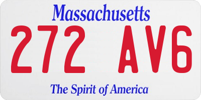 MA license plate 272AV6