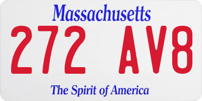 MA license plate 272AV8
