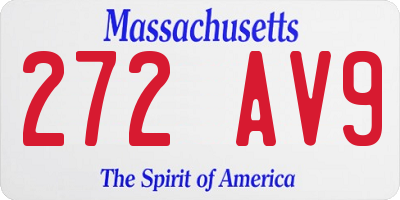 MA license plate 272AV9