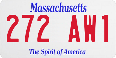 MA license plate 272AW1