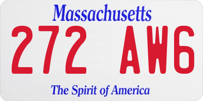 MA license plate 272AW6