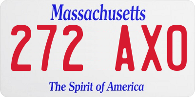 MA license plate 272AX0