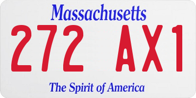 MA license plate 272AX1