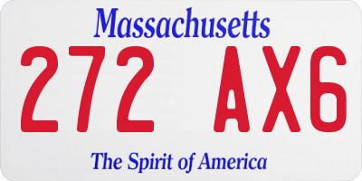 MA license plate 272AX6