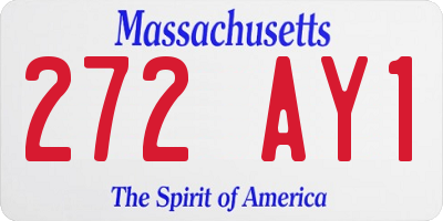 MA license plate 272AY1