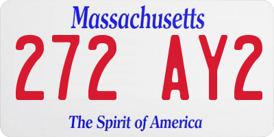 MA license plate 272AY2