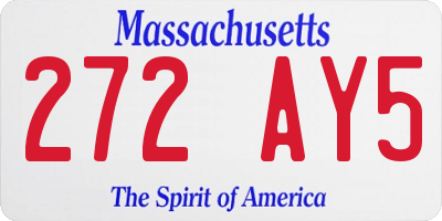 MA license plate 272AY5