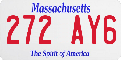 MA license plate 272AY6