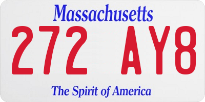 MA license plate 272AY8