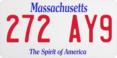 MA license plate 272AY9