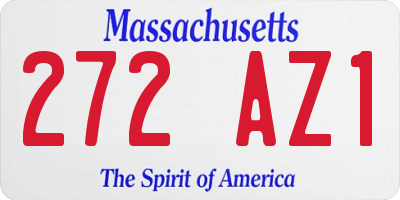 MA license plate 272AZ1