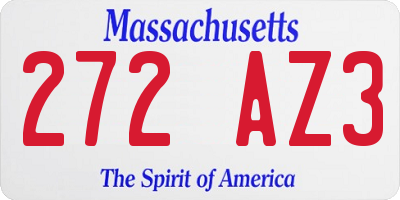 MA license plate 272AZ3