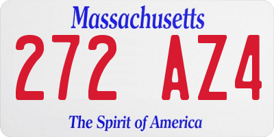 MA license plate 272AZ4