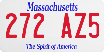 MA license plate 272AZ5