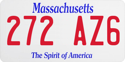 MA license plate 272AZ6