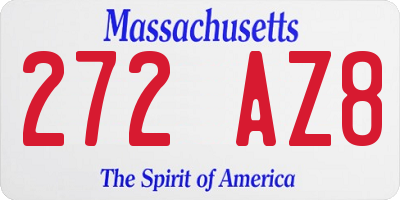 MA license plate 272AZ8