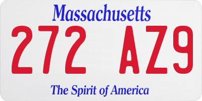 MA license plate 272AZ9