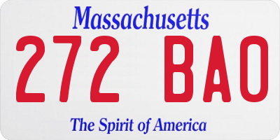MA license plate 272BA0