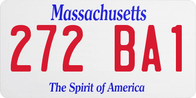 MA license plate 272BA1