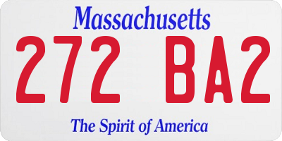 MA license plate 272BA2