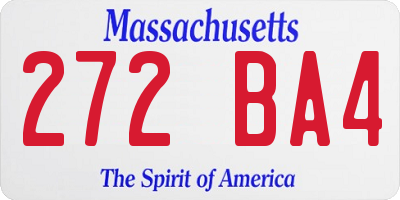 MA license plate 272BA4