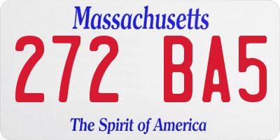 MA license plate 272BA5