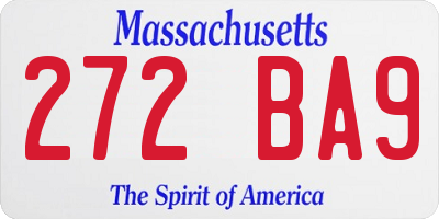 MA license plate 272BA9