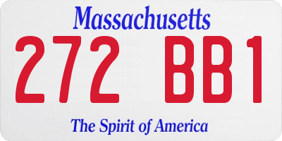 MA license plate 272BB1