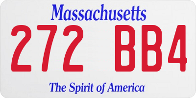 MA license plate 272BB4