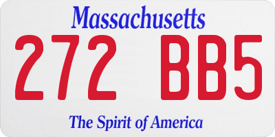 MA license plate 272BB5