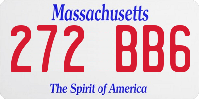 MA license plate 272BB6