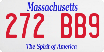 MA license plate 272BB9