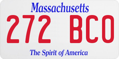 MA license plate 272BC0